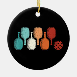 Pickleball Lover Retro Paddle Sport Vintage Ceramic Ornament