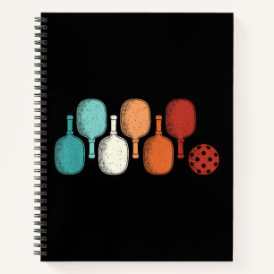 Pickleball Lover Retro Paddle Sport Vintage Notebook