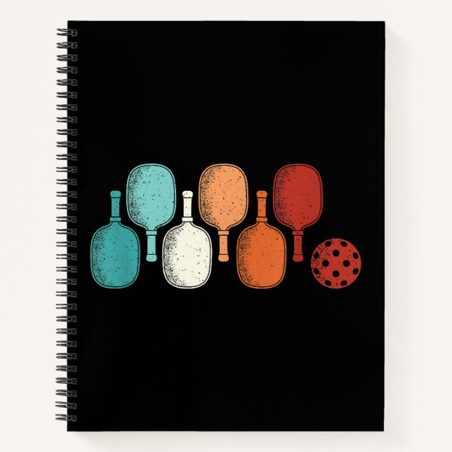 Pickleball Lover Retro Paddle Sport Vintage Notebook (Front)