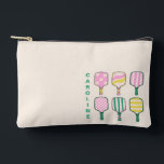 Pickleball Lover Retro Pink Green Personalized Accessory Pouch<br><div class="desc">Keep your gear stylishly organized with this Pickleball Lover Retro Pink and Green Personalized Accessory Pouch! Featuring a vibrant retro-inspired design in playful pink and green tones, this pouch is perfect for pickleball enthusiasts who want to carry their essentials in style. Personalize it with your name or custom text to...</div>