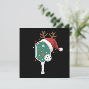 Pickleball Lover Sports Christmas Santa Hat Holiday Card
