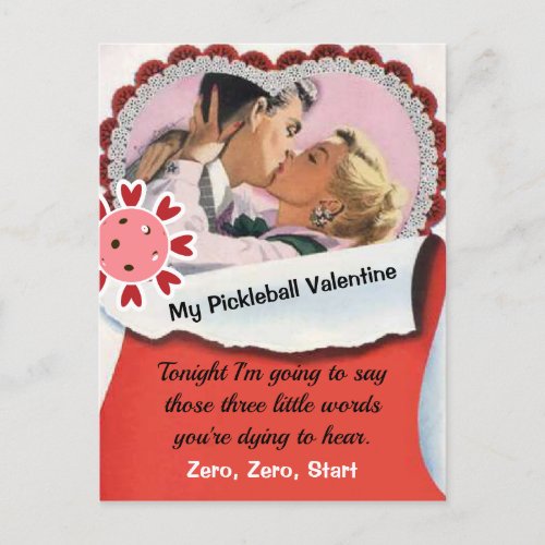Pickleball Lover Valentine Three Little Words Postcard