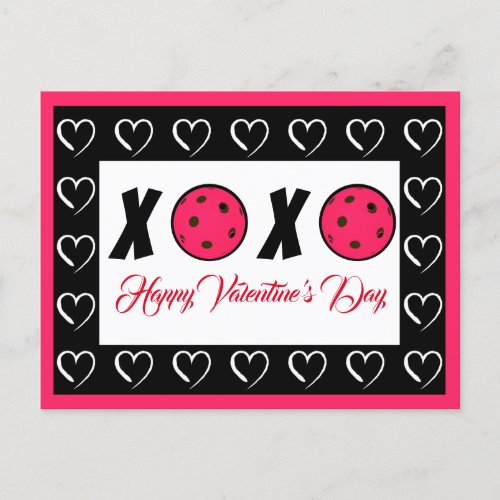 Pickleball Lover Valentine XOXO Pickleballs Postcard