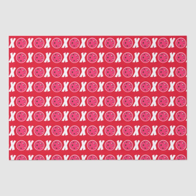 Pickleball Lover Valentine XOXO Pickleballs Tissue Paper (Front)