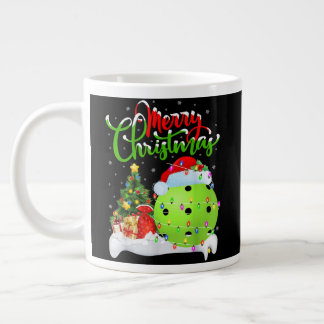 Pickleball Lover Xmas Santa Pickleball Giant Coffee Mug