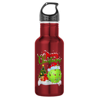 Pickleball Lover Xmas Santa Pickleball Stainless Steel Water Bottle