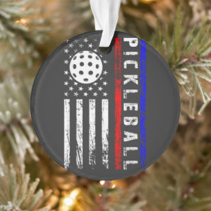 Pickleball Lovers 4th of July American Flag Ornament