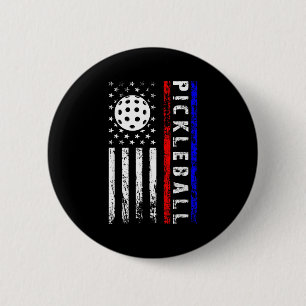 Pickleball Lovers 4th Of July American Flag Pickle Button
