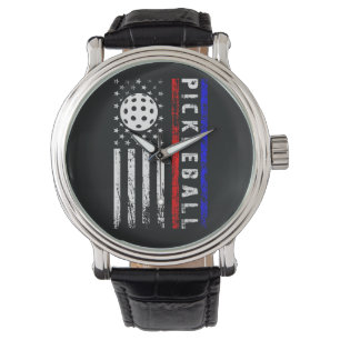 Pickleball Lovers 4th of July American Flag Watch