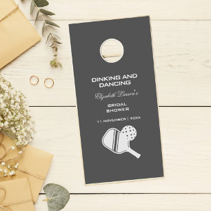 Pickleball Lovers Bridal Shower Black & White Cornhole Set