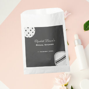 Pickleball Lovers Bridal Shower Black & White Favor Bag