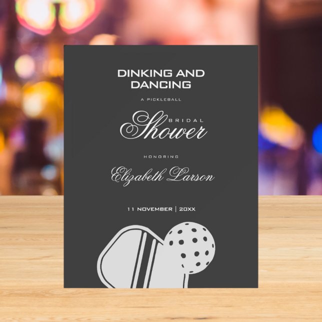 Pickleball Lovers Bridal Shower Black & White Foam Board (Creator Uploaded)