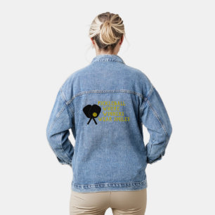 Pickleball Lover's Dream funny yellow slogan Denim Jacket