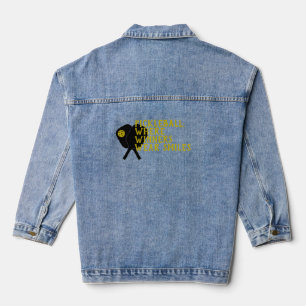 Pickleball Lover's Dream funny yellow slogan Denim Jacket