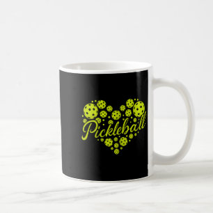Pickleball lovers heart ball cute women girls coffee mug