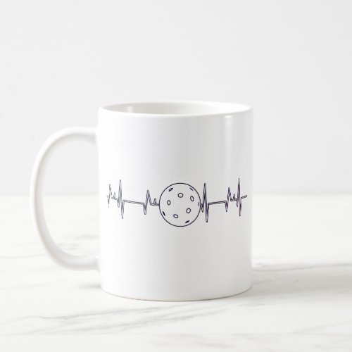 Pickleball lovers heartbeat Line Gift Coffee Mug