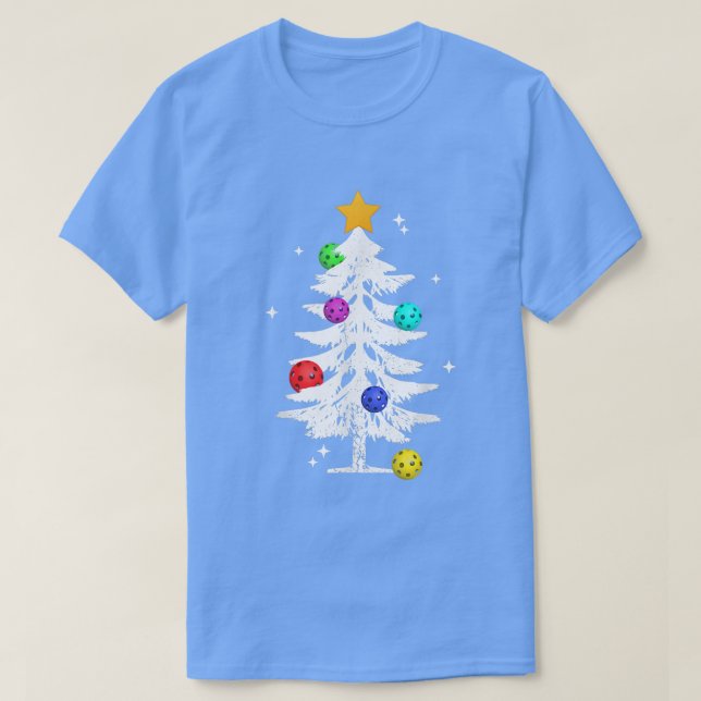 Pickleball Lovers Holidays Christmas Tree Clever C T-Shirt (Design Front)