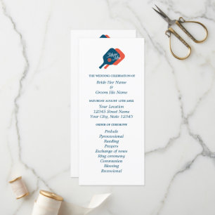 Pickleball lovers wedding ceremony program