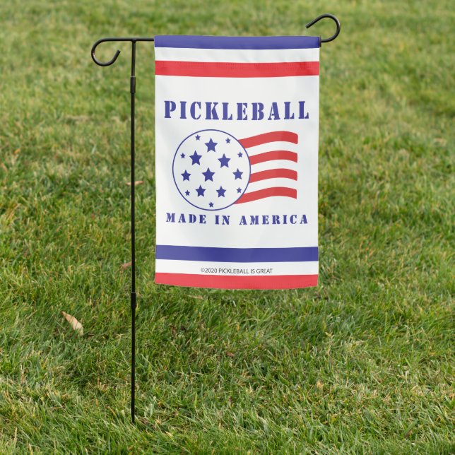 Pickleball - Made In America Garden Flag (In SItu)