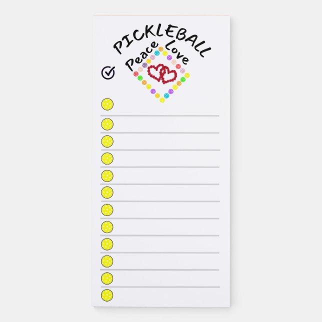 PIckleball Magnetic Notepad for the Fridge (Front)