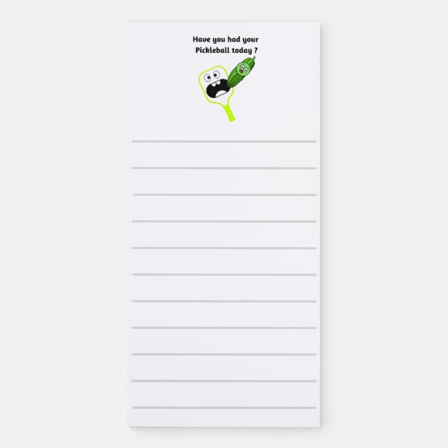 Pickleball Magnetic Notepad. Funny Notepad. Magnetic Notepad (Front)