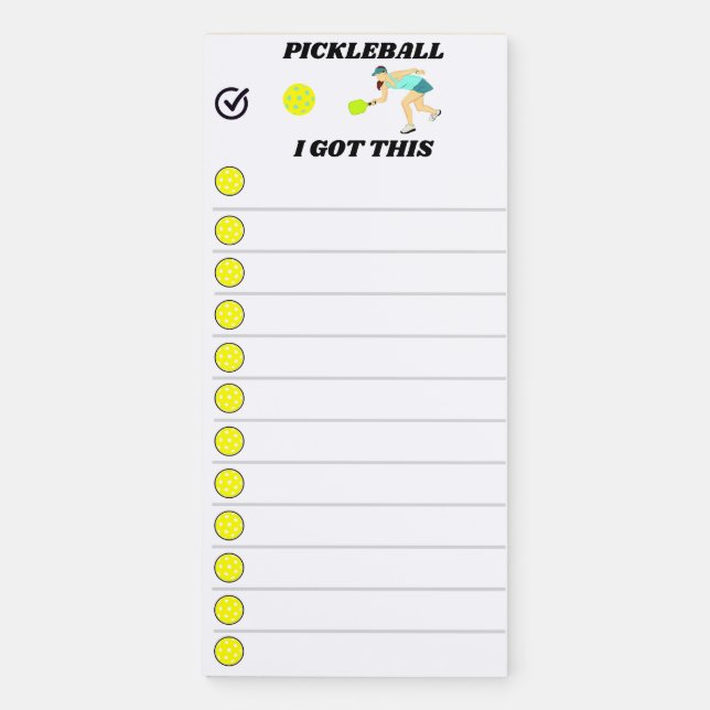 Pickleball Magnetic Notepad. Funny Notepad. Magnetic Notepad (Front)