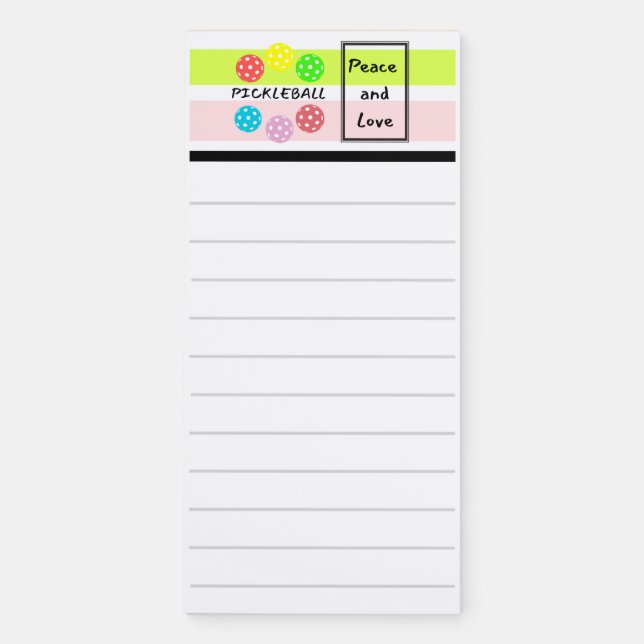 Pickleball Magnetic Notepad. Funny Notepad. Magnetic Notepad (Front)