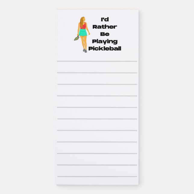 Pickleball Magnetic Notepad. Funny Notepad. Notepad (Front)