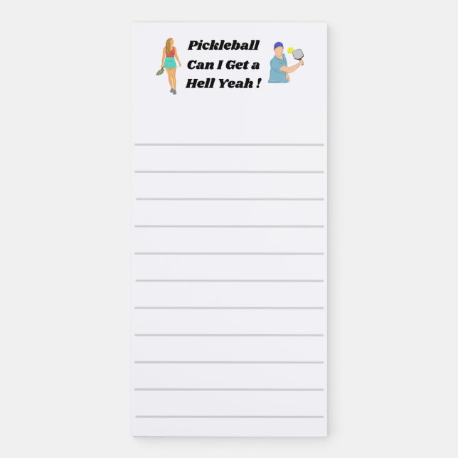 Pickleball Magnetic Notepad. Funny Notepad. Notepad (Front)