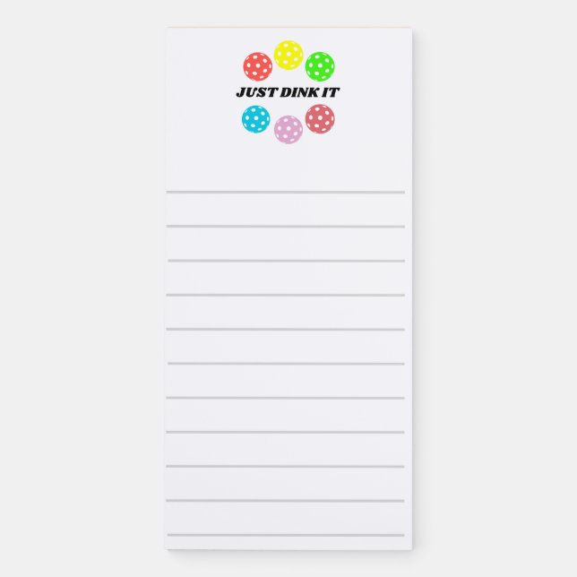 Pickleball Magnetic Notepad. Funny Pickleball. Notepad (Front)