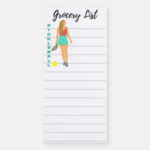 Pickleball Magnetic Notepad Grocery List