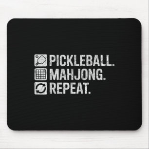 Pickleball mahjong repeat funny game lover quote mouse pad
