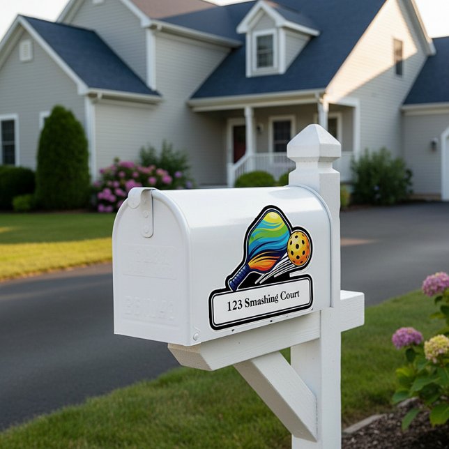 Pickleball mailbox address sticker (Creator Uploaded)