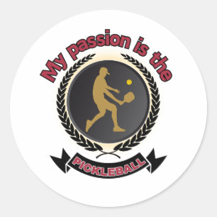 Pickleball Male Athlete Court Passion Energy Classic Round Sticker