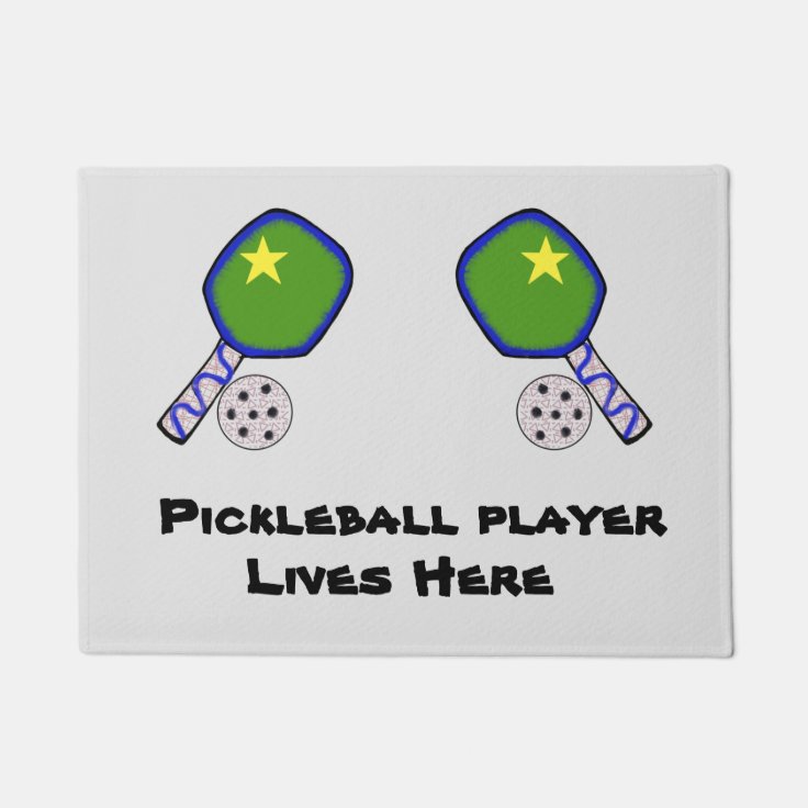 Pickleball mat rug door welcome | Zazzle