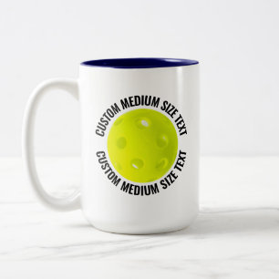 Pickleball & Medium Text NAVY BLUE 15oz Custom Two-Tone Coffee Mug