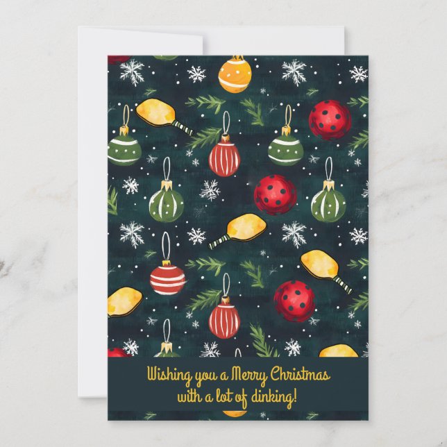  Pickleball🎄 Merry Christmas, custom text Holiday Card (Front)