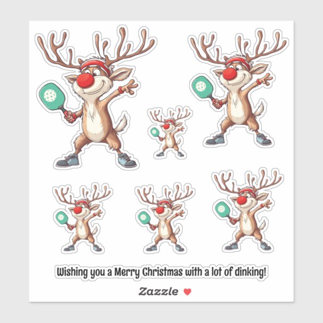  Pickleball🎄 Merry Christmas, custom text Sticker (Sheet)