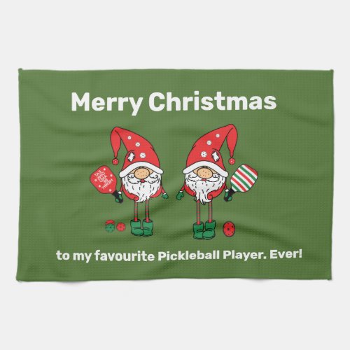 Pickleball Merry Christmas horizontal Kitchen Towel