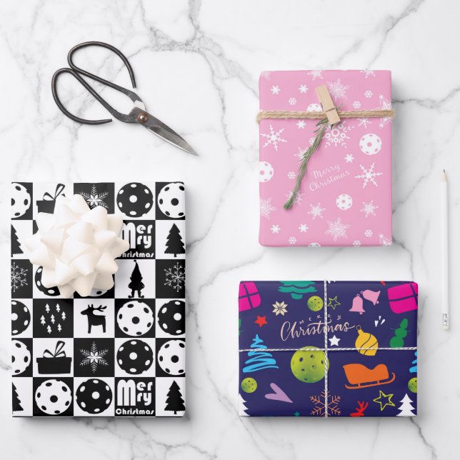  Pickleball🎄 Merry Christmas  Wrapping Paper Shee (Front)