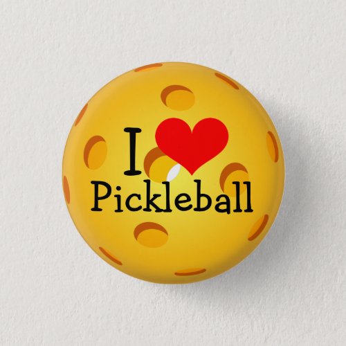 Pickleball Mini Button I Love Pickleball Pinback Button