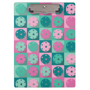 Pickleball (minty green and pink) clipboard