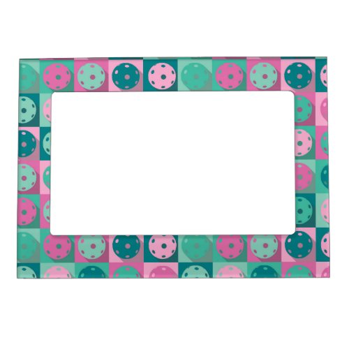 Pickleball minty green and pink magnetic frame