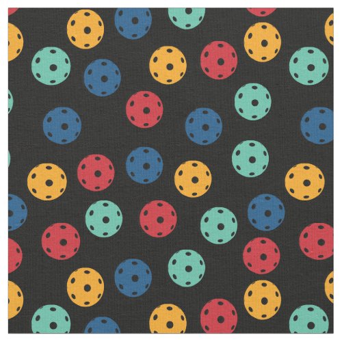 Pickleball _ mix of colours on black fabric