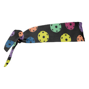 Pickleball - mix on black background tie headband