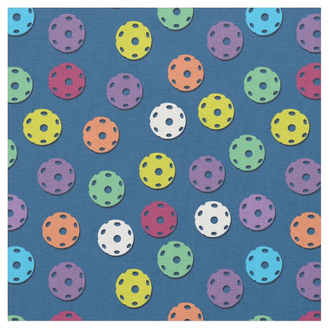 Pickleball - mix on classic blue fabric (Close Up)
