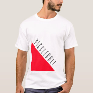 PICKLEBALL Modern Bright Red Wedge On White T-Shirt