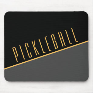 PiCKLEBALL Modern Diagonal Black Gray Color Block Mouse Pad