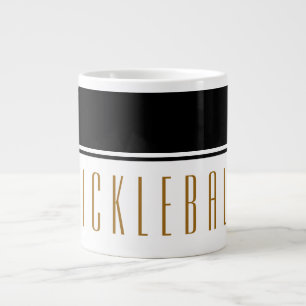 PICKLEBALL Modern Fun Black White Color Block Giant Coffee Mug