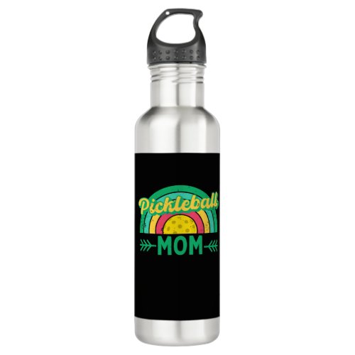 Pickleball Mom Distressed Vintage Sunset Mothers  Stainless Steel Water Bottle
